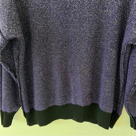 Vintage Funky Whimsygoth Metallic Reversible Grandmacore Sweater SZ L/XL - Picture 10 of 15